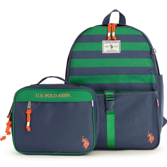 US Polo Assn Backpack, Waterproof Lunch Bag and Pencil Case for Kids, Navy Blue - Picture 3 of 12